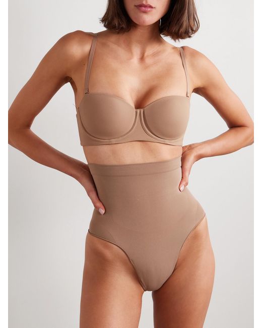Skims Natural Seamless Sculpt High-Waisted Thong – Sienna – Hoch Sitzender String