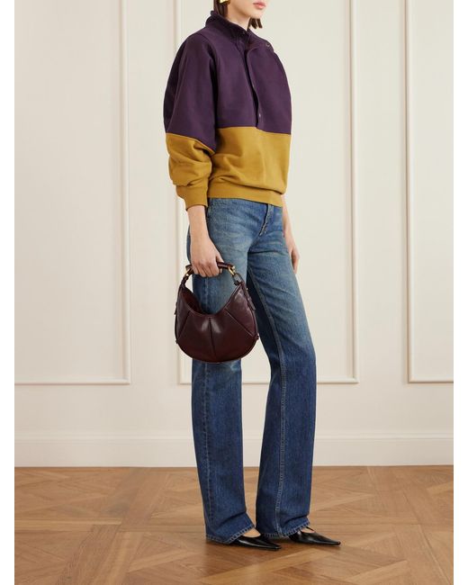 Saint Laurent Brown Mombasa Paneled Leather Shoulder Bag