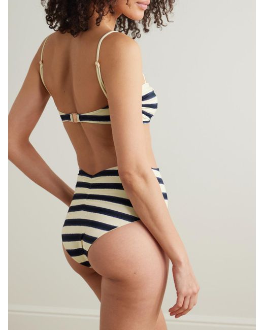 Johanna Ortiz Metallic Bandana Marinera Knotted Striped Recycled Bikini Top