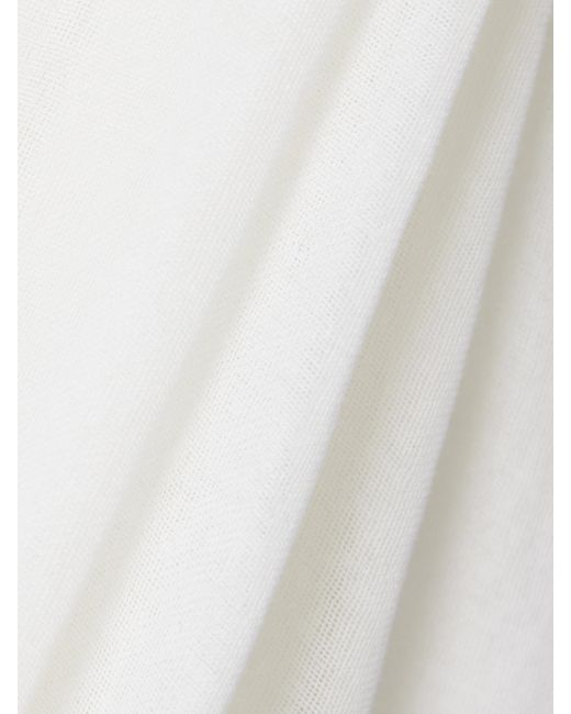 The Row White Madleine Strapless Draped Cotton-Gauze Maxi Dress
