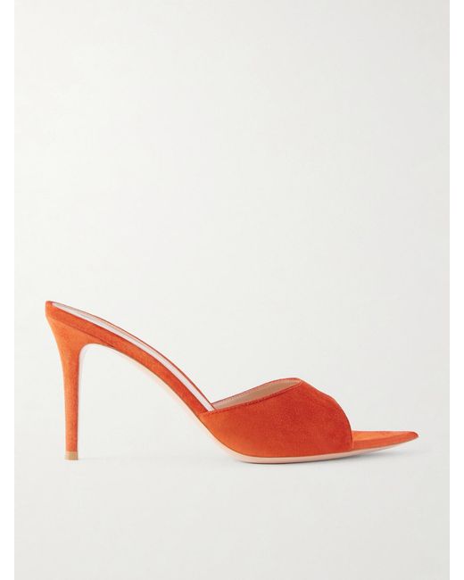 Gianvito Rossi Red Elle 85 Suede Sandals