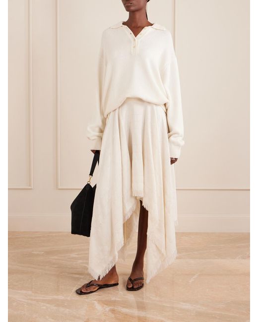 Kallmeyer White Chessy Cotton And Wool-Blend Polo Sweater
