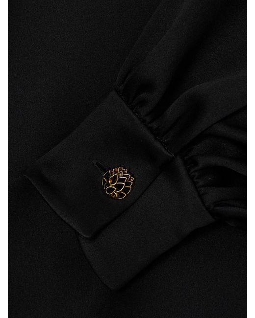 Loro Piana Black Carys Embellished Silk-Satin Blouse