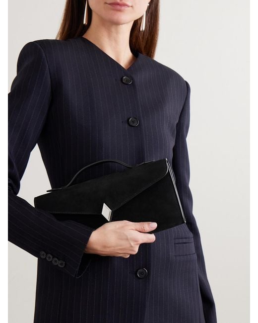 Metier Black Edge Embellished Nubuck Clutch