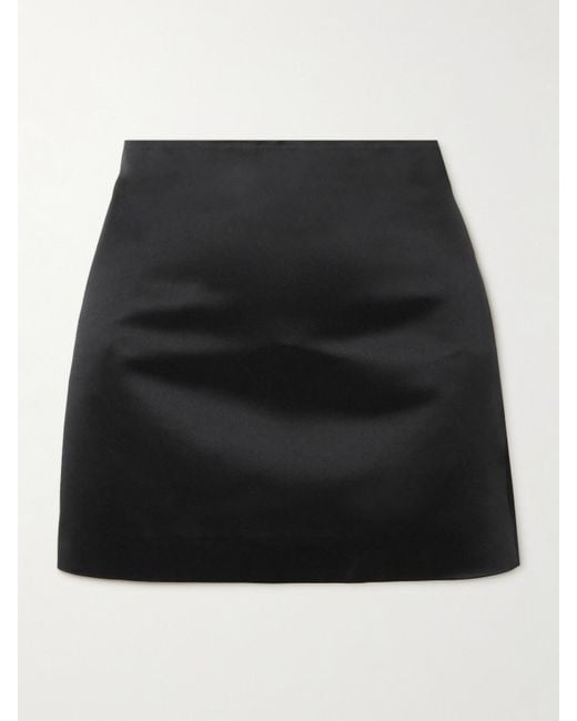 Lisa Yang Black Silk-Satin Mini Skirt