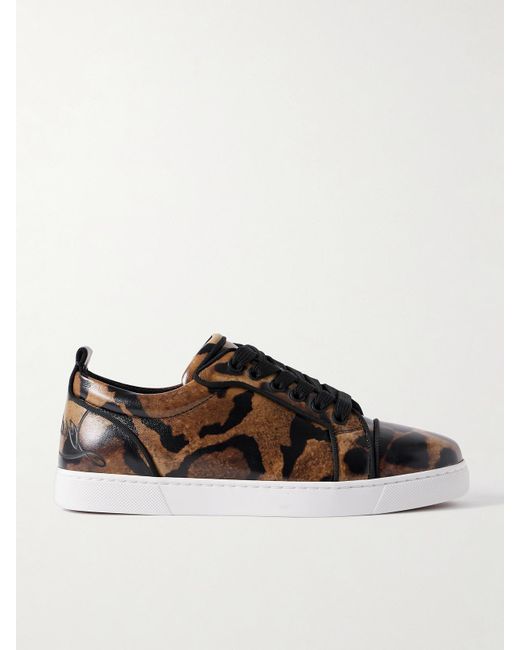 Christian Louboutin Brown Fun Louise Junior Leopard-Print Leather Sneakers