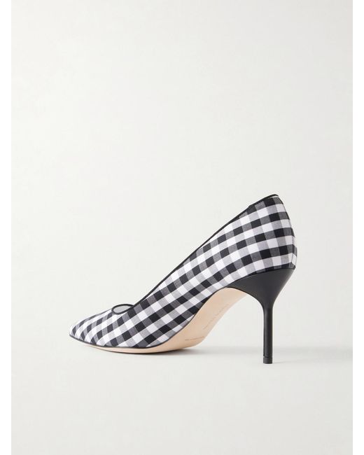 Manolo Blahnik Metallic Bb 70 Checked Woven Pumps