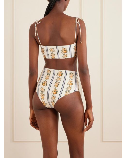 Agua Bendita Natural Primavera Valle Printed Bikini Top