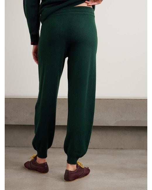 Eres Green Colorama Maille Star Wool And Cashmere-Blend Tapered Track Pants