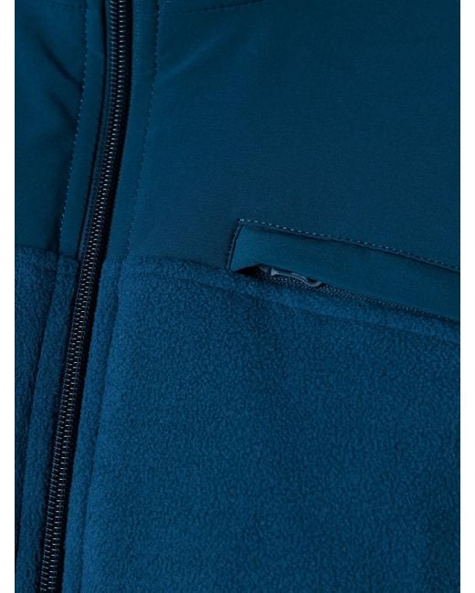 Alo Yoga Blue Wintry Mix Cropped Paneled Fleece And Shell Jacket