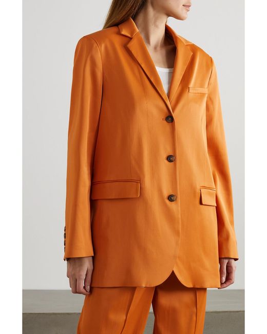 Loulou de Saison Orange Sund Oversized Satin Blazer