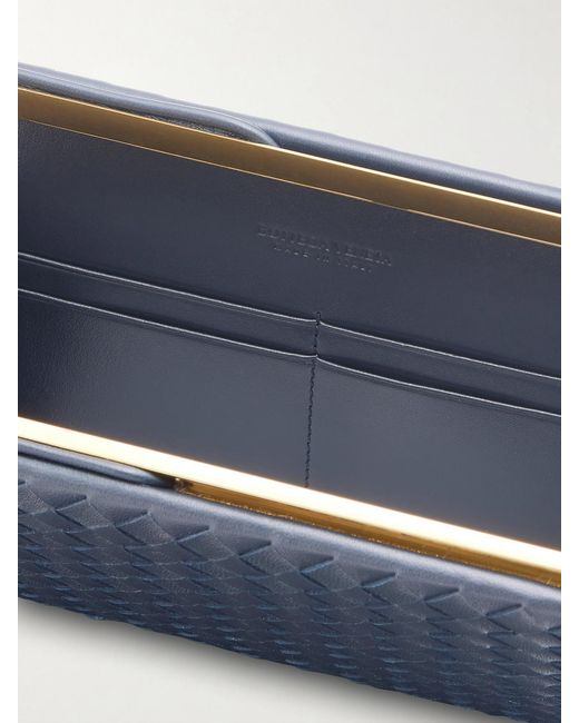 Bottega Veneta Blue Mezzanotte Intrecciato Leather Wallet