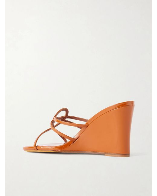 Maryam Nassir Zadeh Brown 70 Opera Leather Wedge Sandals