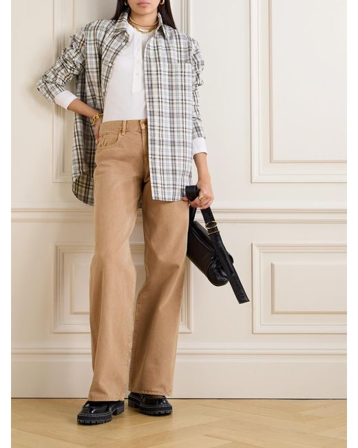 SLVRLAKE Denim Natural Mica Low-Rise Wide-Leg Organic Jeans