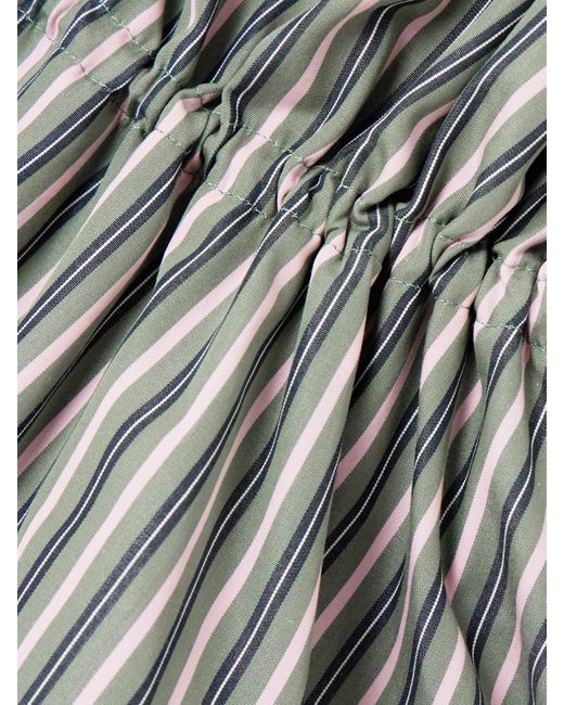 Dries Van Noten Green Striped Cotton Halterneck Top
