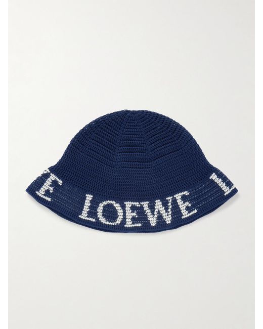 Loewe Blue Paula's Ibiza Cotton-Blend Jacquard Bucket Hat