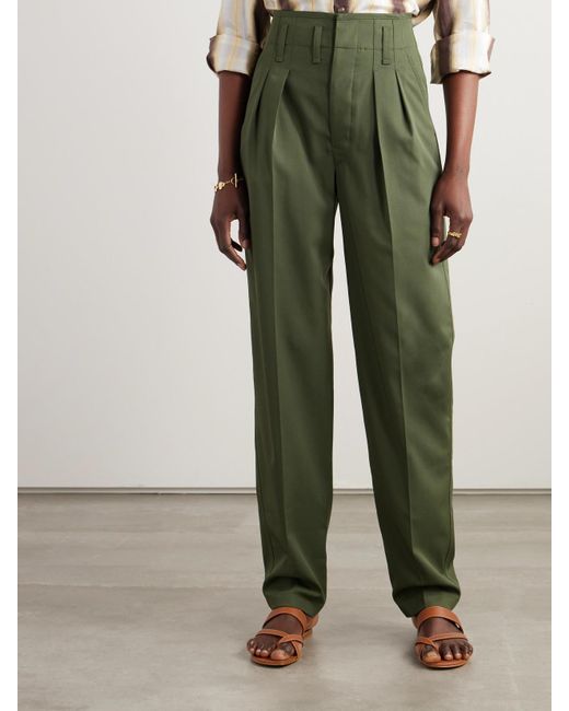 Lemaire Green Hose Mit Schmal Zulaufendem Bein Aus Wolle Mit Bundfalten