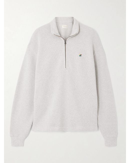 Aimé Leon Dore White Embroidered Cotton Sweatshirt