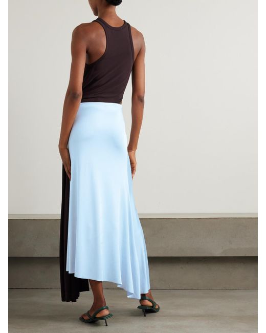 Robe Midi En Jersey Bicolore À Découpe Et À Ornement Victoria Beckham en coloris Blue