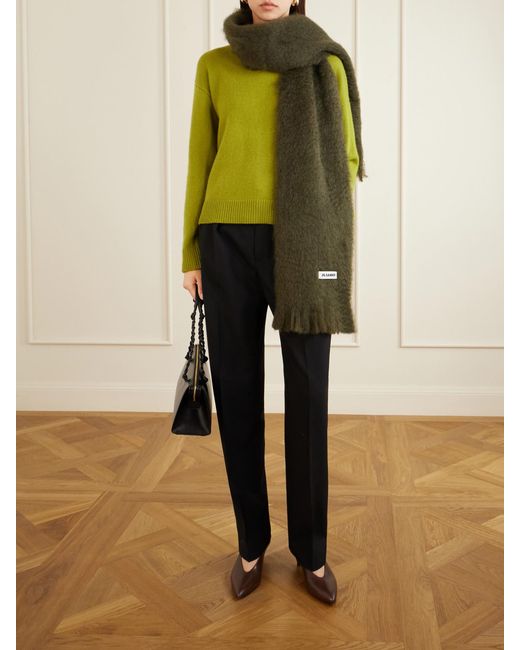 Jil Sander Brown Arc Leather Pumps