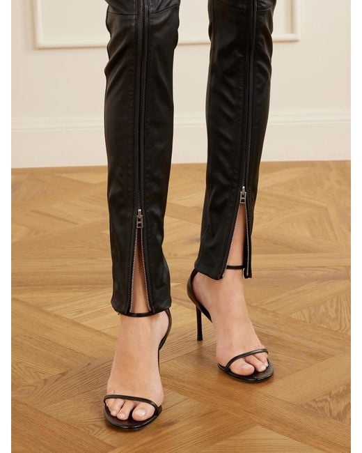 Tom Ford Black Zip-Up Leather Skinny-Leg Pants