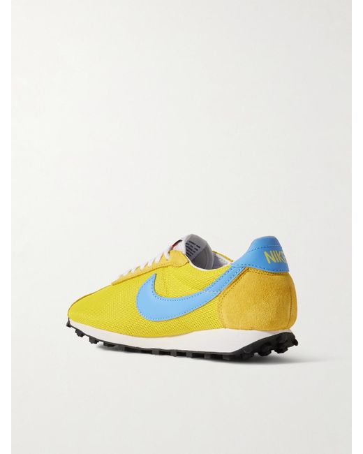Nike Yellow Ld-1000 Leather And Brushed Suede-Trimmed Mesh Sneakers