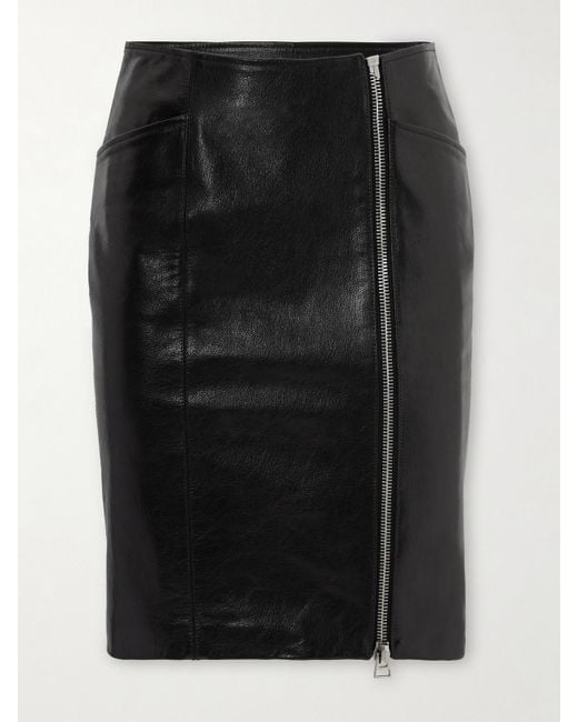 Tom Ford Black Paneled Leather Mini Skirt