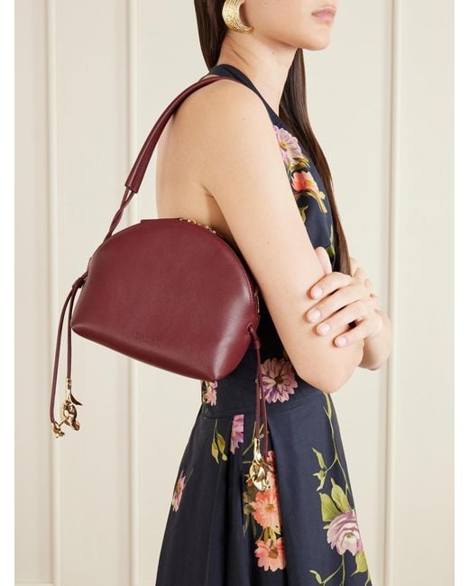 Erdem Red Flora Leather Shoulder Bag