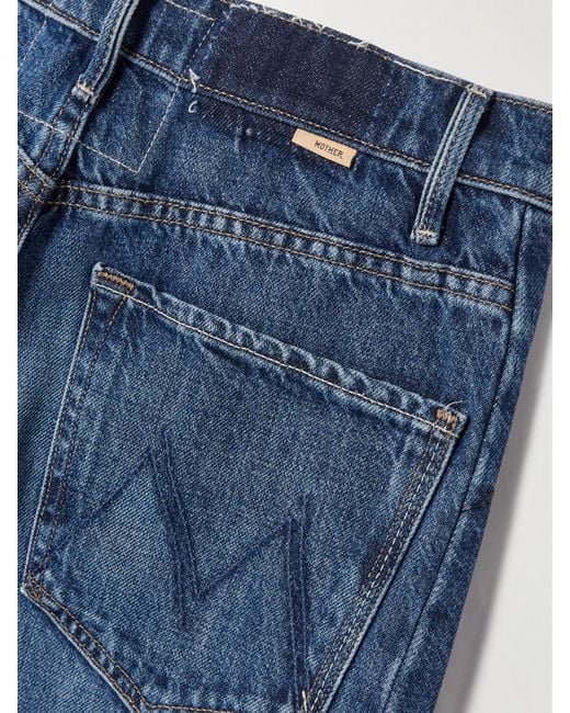 Mother Blue The Half Pipe Ankle Mid-Rise Wide-Leg Jeans