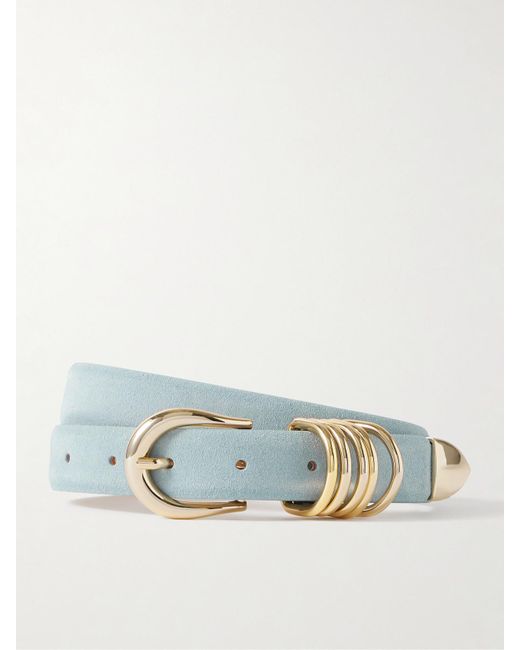DEHANCHE Blue Hollyhock Suede Belt