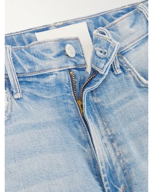 Mother Blue The Hustler Roller Sneak High-Rise Wide-Leg Jeans