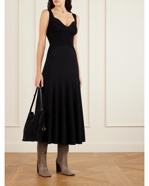 Alaïa Brown Kniehohe Stiefel Aus Nubukleder Und Leder