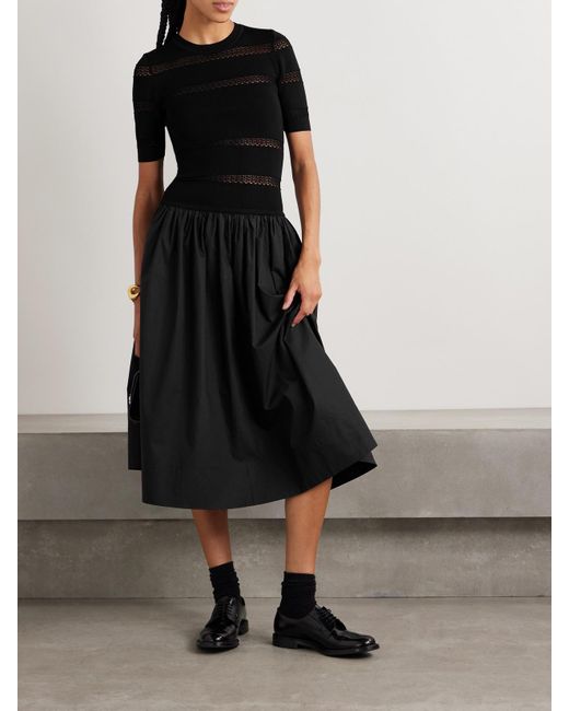Robe Midi En Mailles Stretch Et En Coton Devon Sea en coloris Black