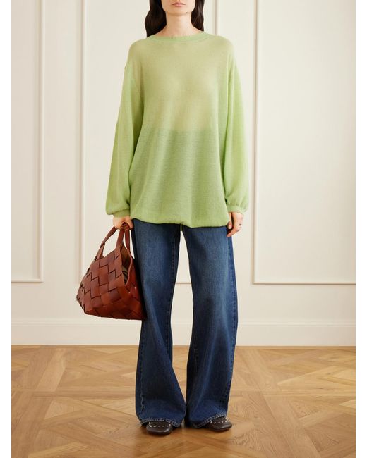 The Elder Statesman Green Cashmere Sweatshirt
