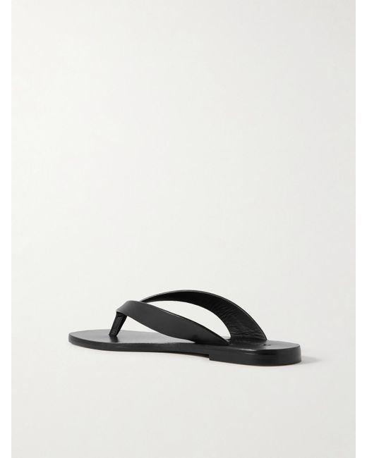A.Emery Black Kinto Leather Flip Flops