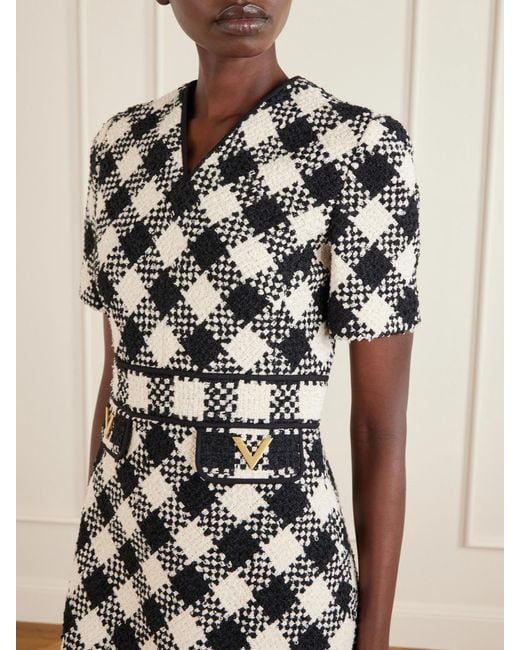 Valentino Garavani Black Checked Tweed Mini Dress