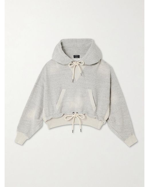 R13 White Tie-Detailed Cotton-Jersey Hoodie