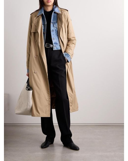 Moncler Natural Barbentane Belted Double-Breasted Padded Shell Down Trench Coat