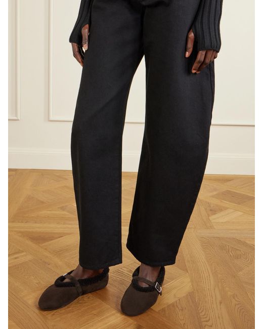 Alaïa Brown Buckled Shearling Ballet Flats
