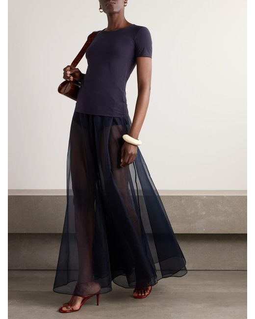 Jil Sander Blue Stretch-Jersey T-Shirt