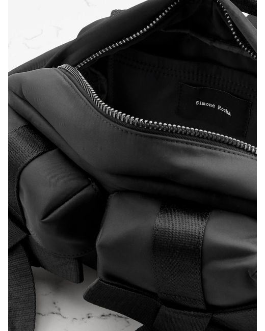 Simone Rocha Black Bow And Pearl-Like Embellished Shell Belt Bag