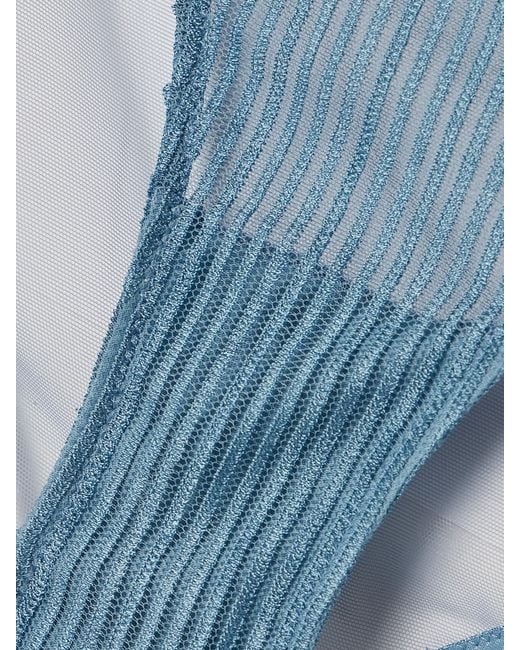 Kiki de Montparnasse Blue Embroidered Tulle Briefs
