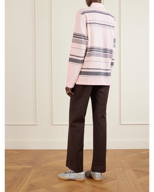 Adidas Originals Natural Wales Bonner Striped Cotton-Piqué Polo Shirt