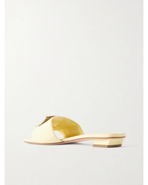 Roger Vivier Natural 20 Buckled Padded Leather Mules