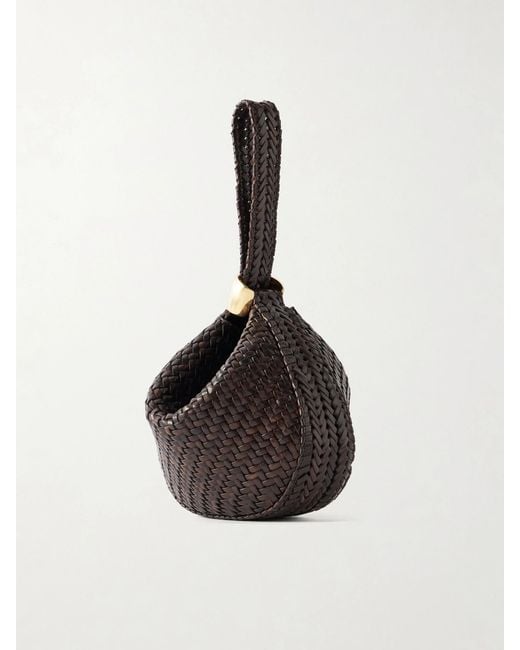 Amanu Brown The Zambia Woven Leather Clutch Bag