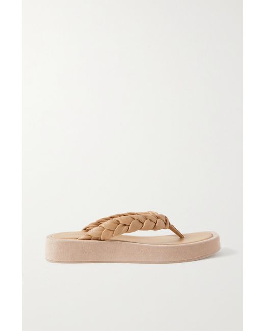 brown platform flip flops