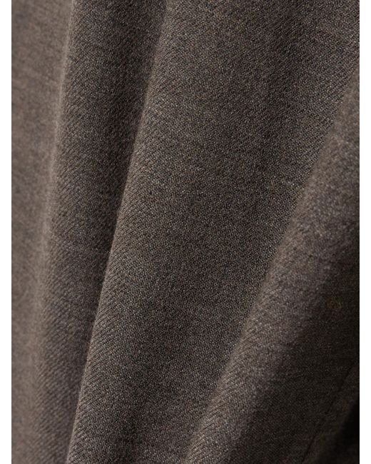 LIBEROWE Gray Annie Pleated Twill Wide-Leg Pants