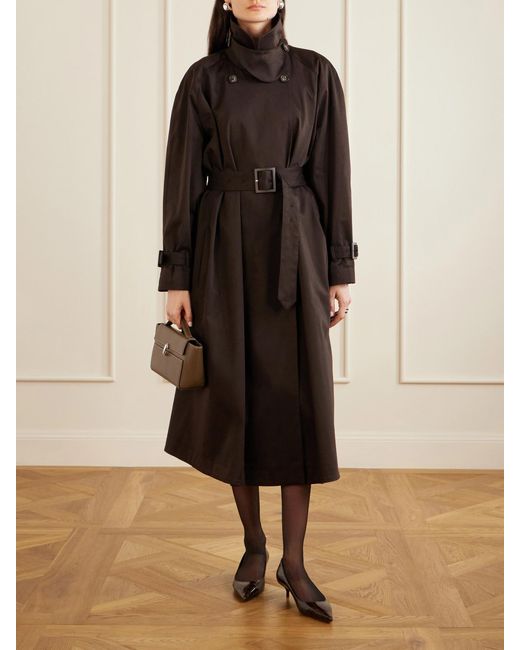 Nour Hammour Black Marchand Cotton-Blend Trench Coat