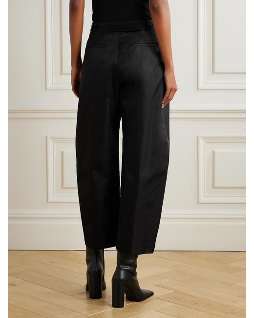 Alaïa Black Taffeta Pleated Tapered Pants