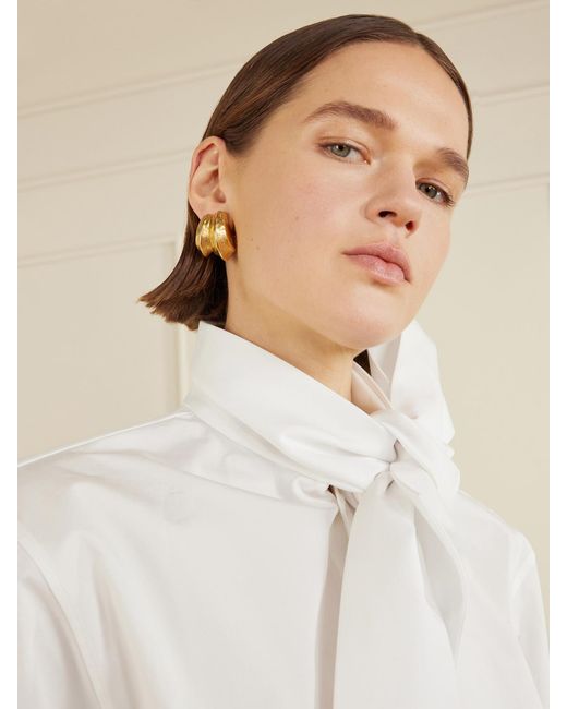 Saint Laurent Metallic Bo Pointes Arrondies-Tone Earrings